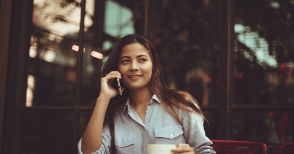 Indonesian girl calling on phone