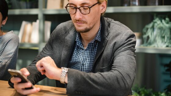 Man texting on his phone