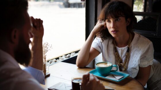 Man and woman are talking