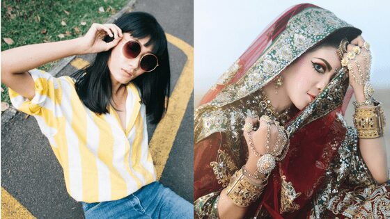 A modern indonesian girl and a traditional indonesian girl