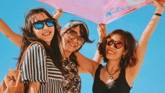 A group of happy girls