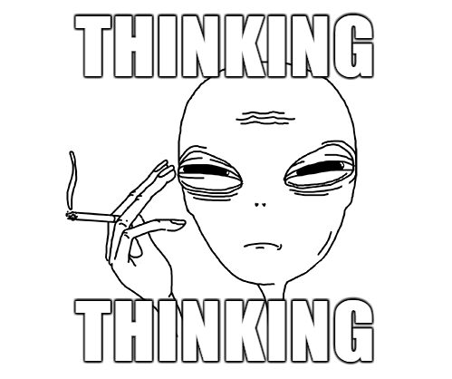 Thinking alien meme