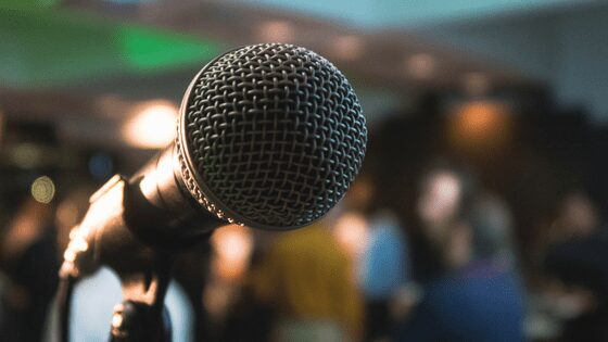 A karaoke mic