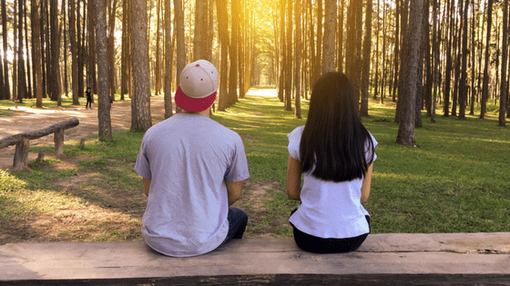 couple sitting in the park