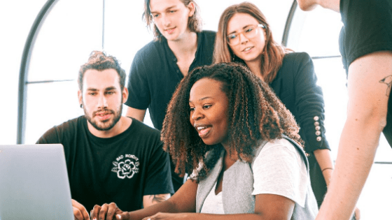 People infront of a computer